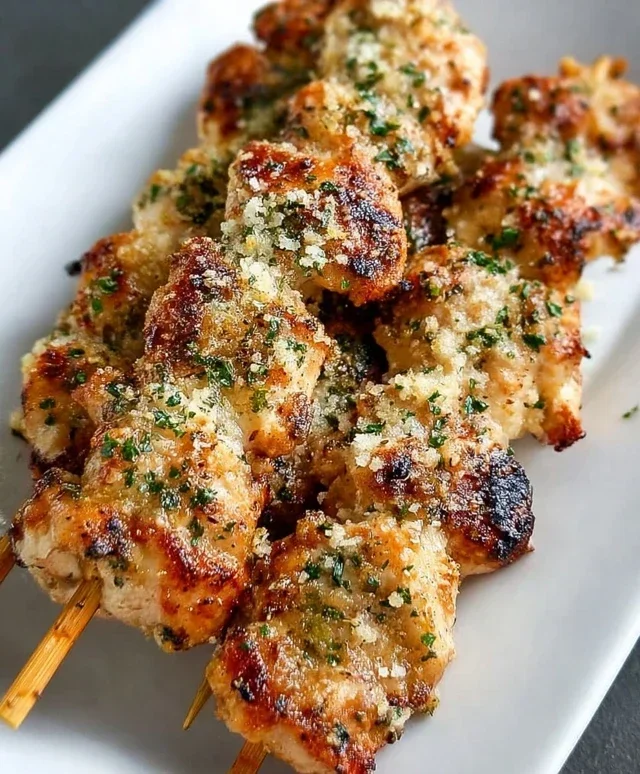 Ranch Garlic Parmesan Chicken Skewers