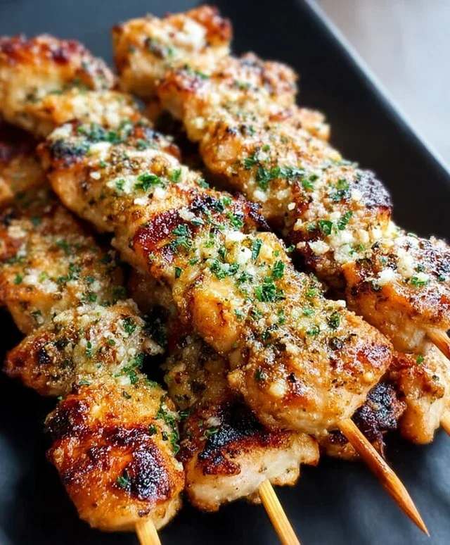 Ranch Garlic Parmesan Chicken Skewers