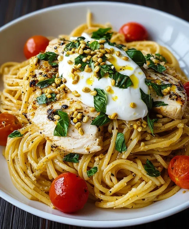 Chicken Spaghetti with Burrata