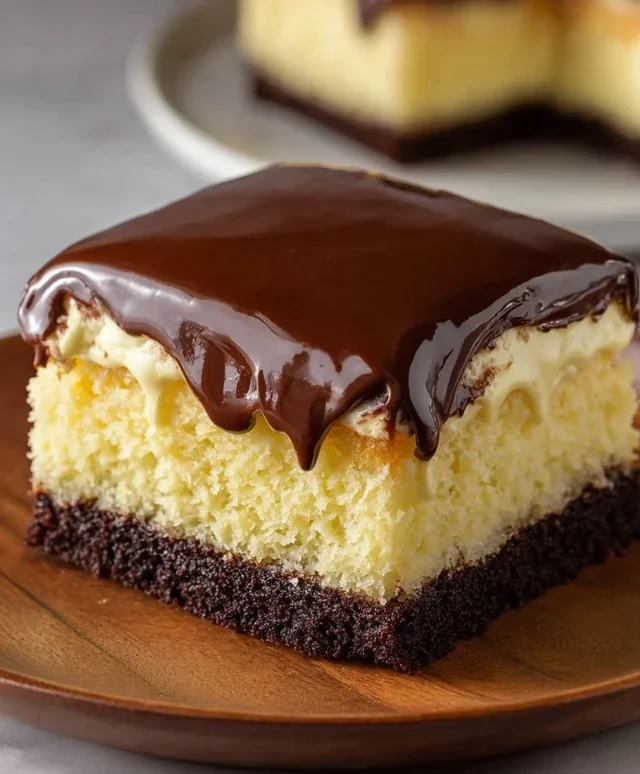 Boston Cream Poke Cake
