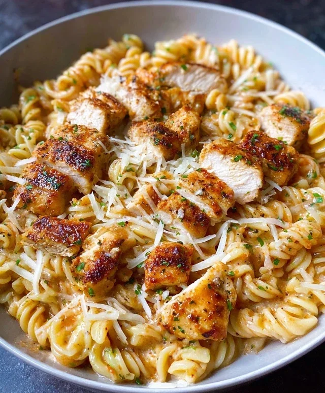 Healthy Garlic Parmesan Chicken Pasta