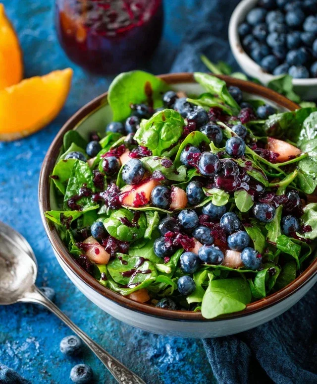 Cranberry Blueberry Salad with Blueberry Balsamic Dressing
