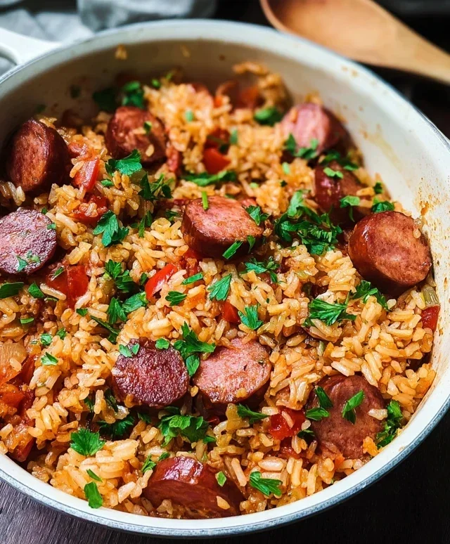 One Pot Smoked Sausage And Rice