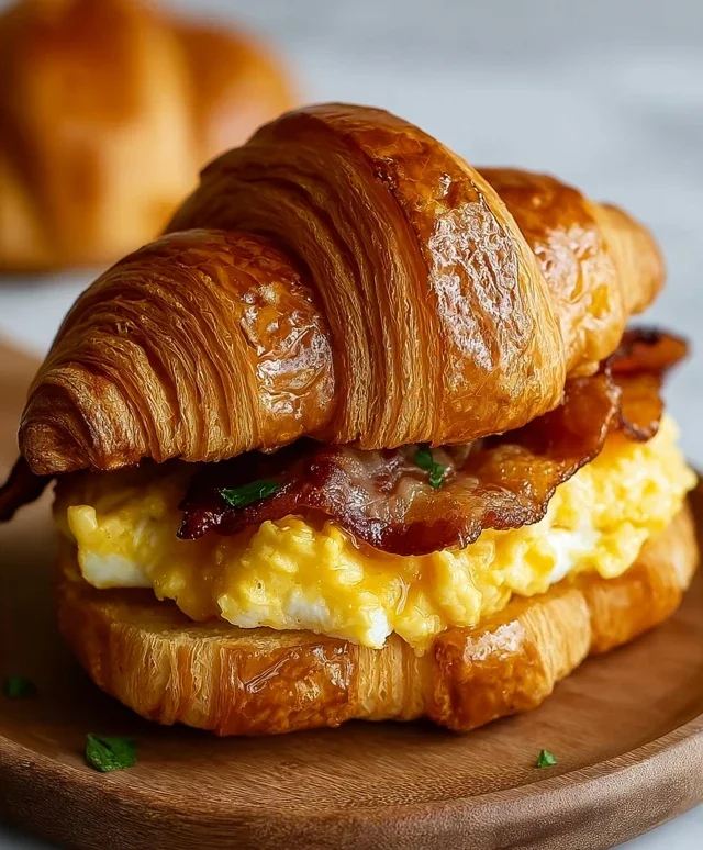 Killer Maple Mustard Croissant Breakfast Sandwiches