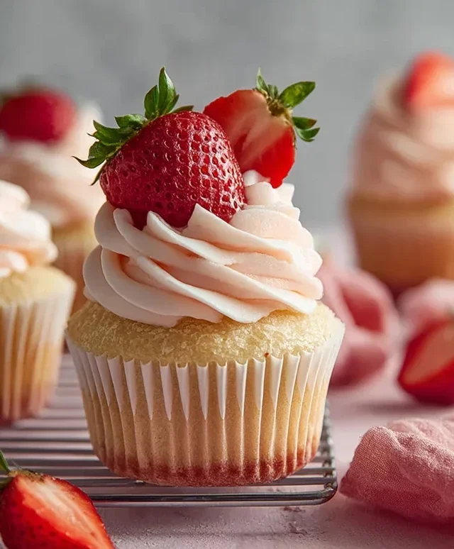 Fresh Strawberry Cupcakes