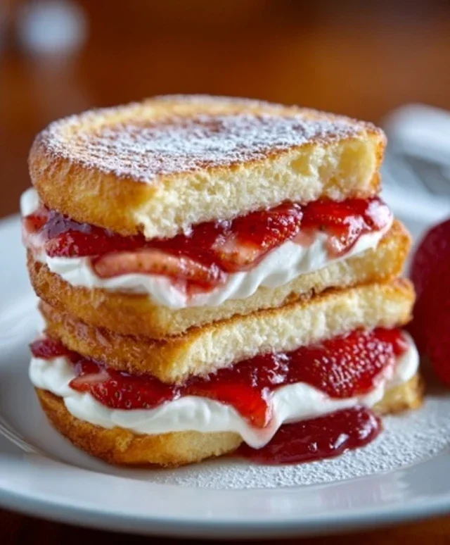 Fried Strawberry Cheesecake Sandwiches