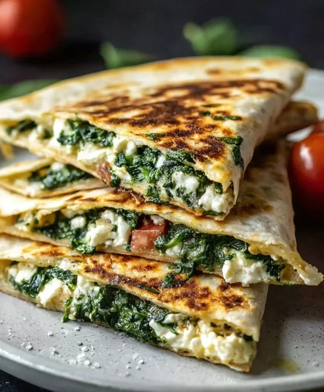 Spinach and Feta Quesadillas
