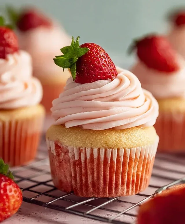 Fresh Strawberry Cupcakes