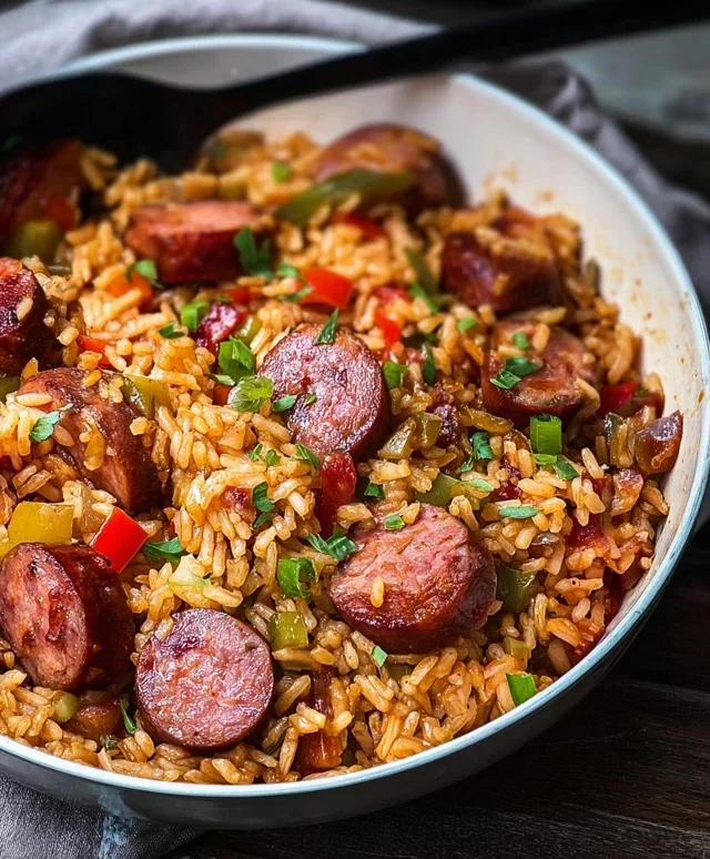 One Pot Smoked Sausage And Rice