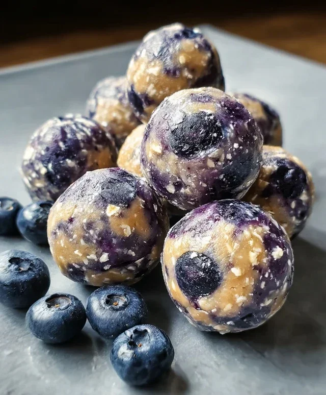 No-Bake Lemon Blueberry Protein Bites