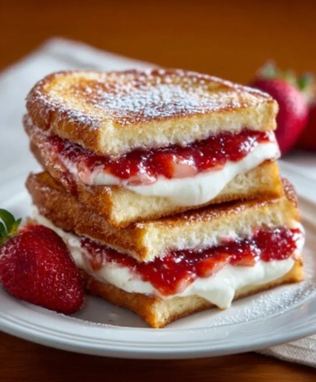 Fried Strawberry Cheesecake Sandwiches