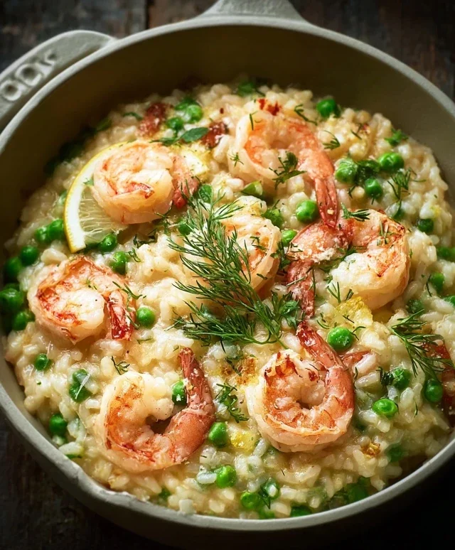 Shrimp Risotto with Peas