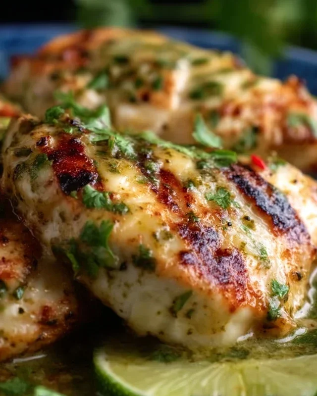 Grilled Salsa Verde Pepper Jack Chicken