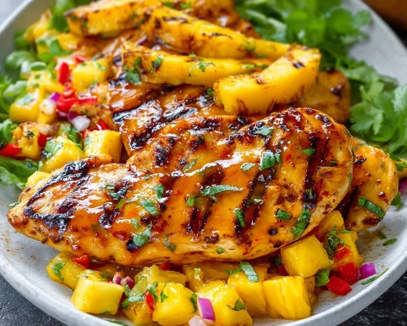 Grilled Mango Pineapple Chicken