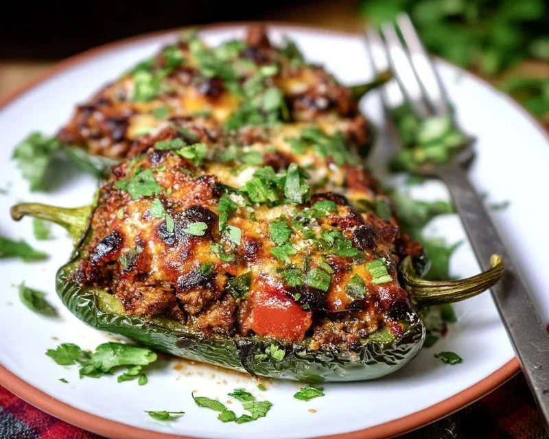 Brisket Stuffed Poblano Peppers