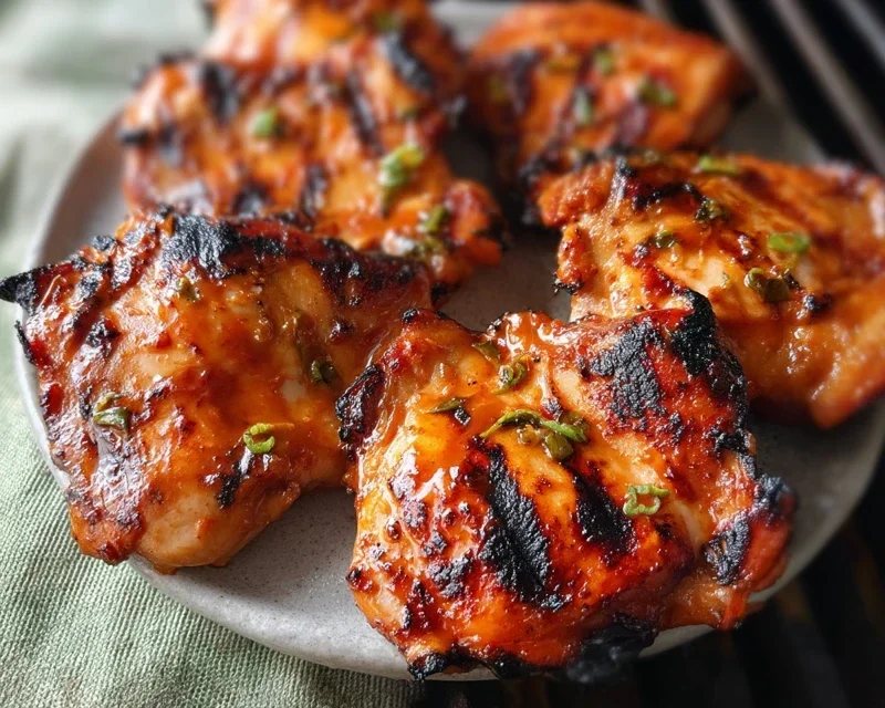 Grilled Honey Buffalo Chicken Thighs