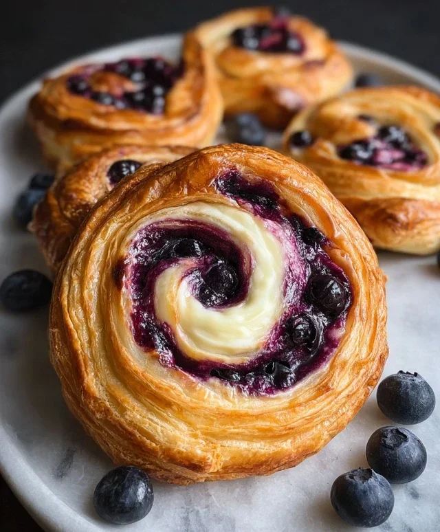 Swirled Blueberry Cream Cheese Danish