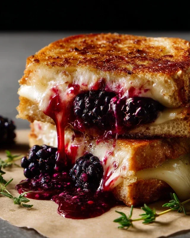 Blackberry Balsamic and Brie Grilled Cheese