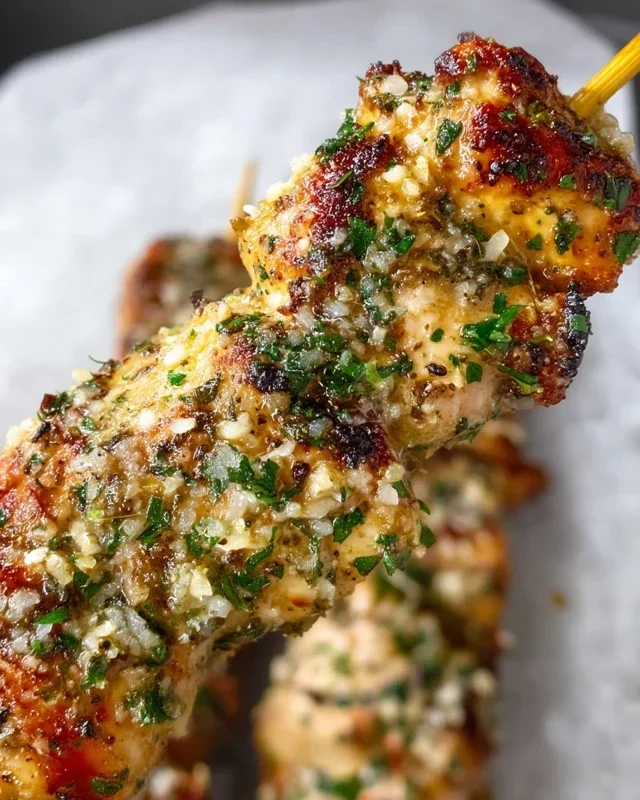 Garlic Parmesan Chicken Skewers
