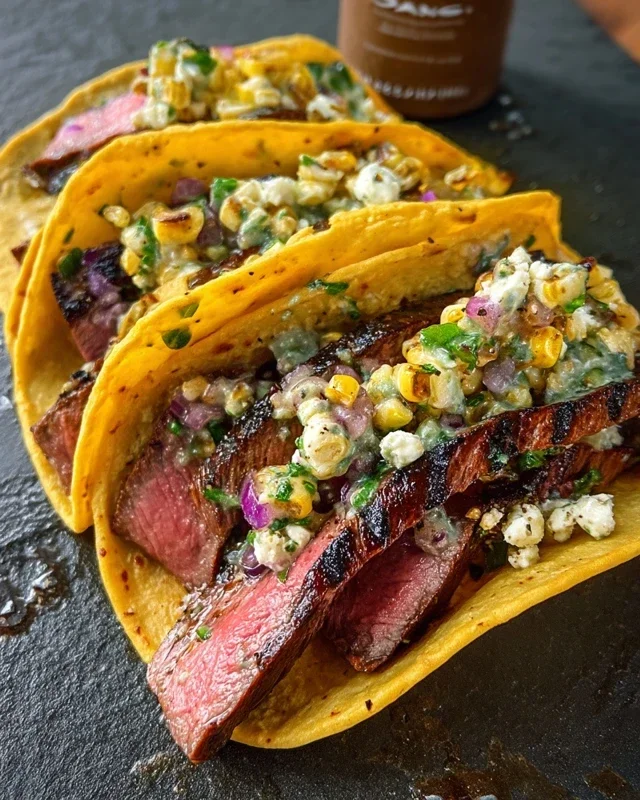 Grilled Elote Steak Tacos