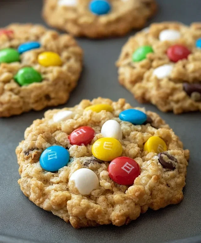 M&M Rice Krispies Cookies