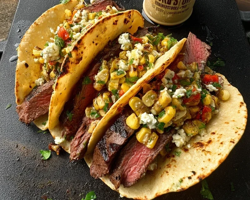 Grilled Elote Steak Tacos