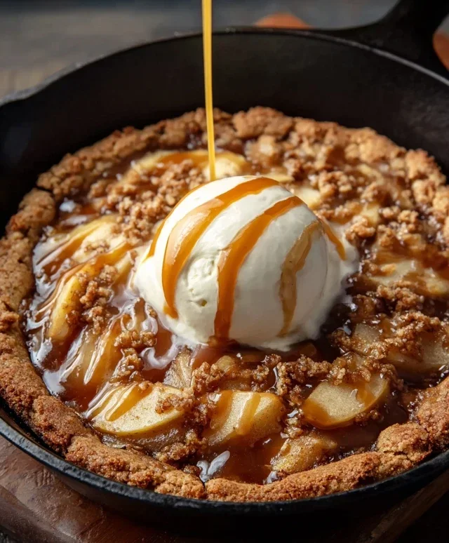 Caramel Apple Cookie Skillet