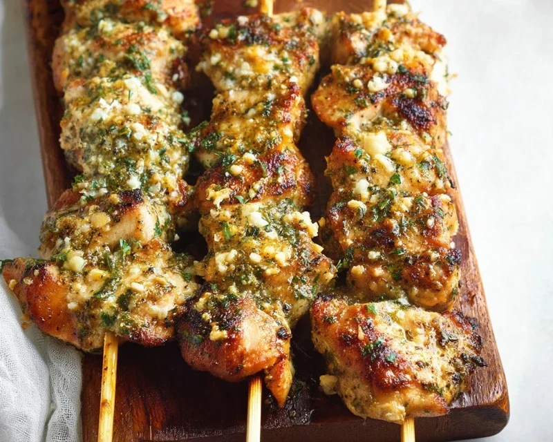 Ranch Garlic Parmesan Chicken Skewers
