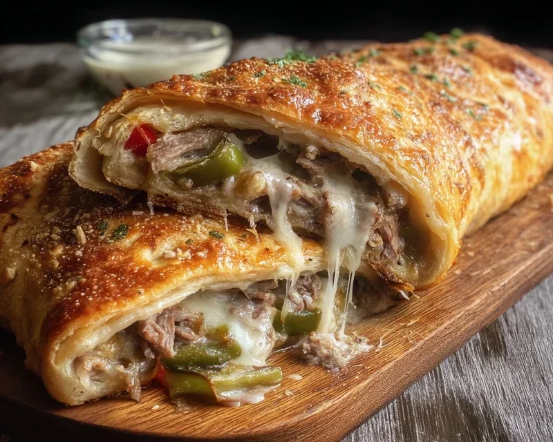 Philly Cheesesteak Stromboli