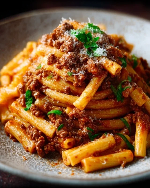 Beef Pasta in Tomato Sauce {Beef Ragu Pasta}