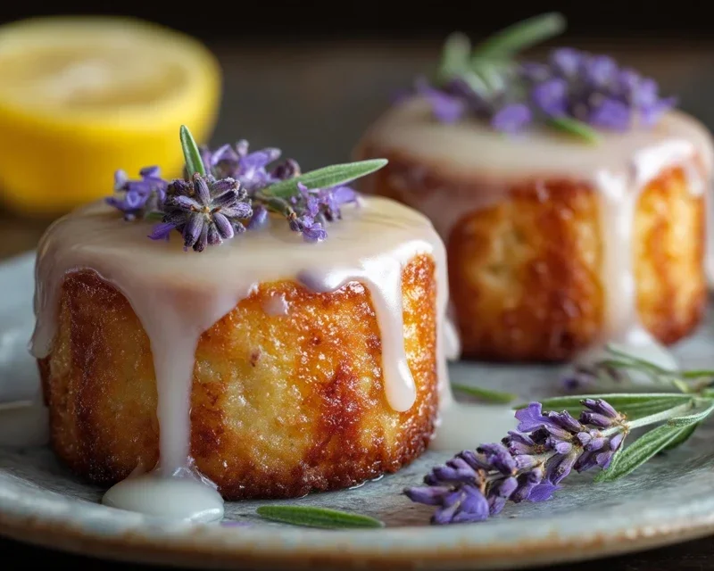 Mini Lemon Cakes With Lavender Glaze