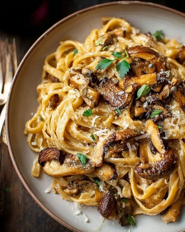 Caramelized Leek and Mushroom Gruyere Pasta