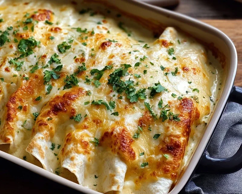 Creamy White Chicken Enchiladas