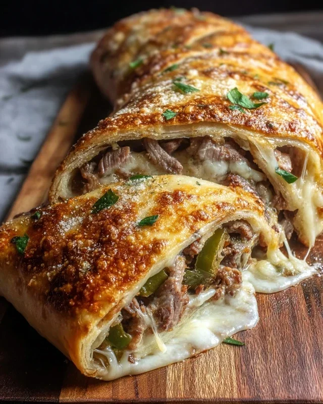 Philly Cheesesteak Stromboli