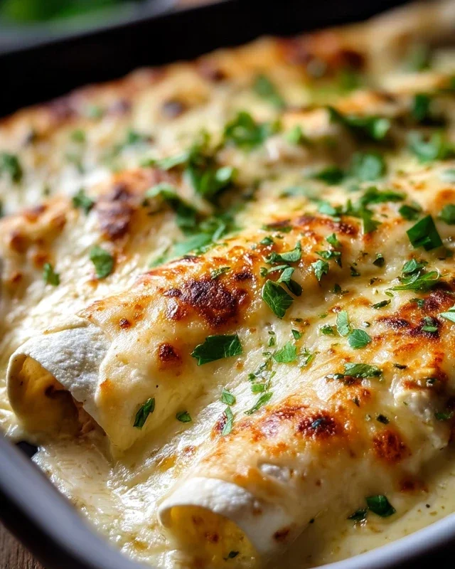 Creamy White Chicken Enchiladas