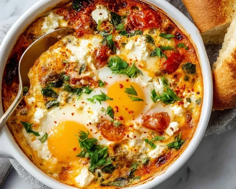Baked Feta Eggs