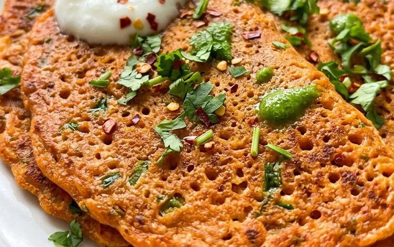 Masoor Dal Chilla | Savory Red Lentil Pancakes