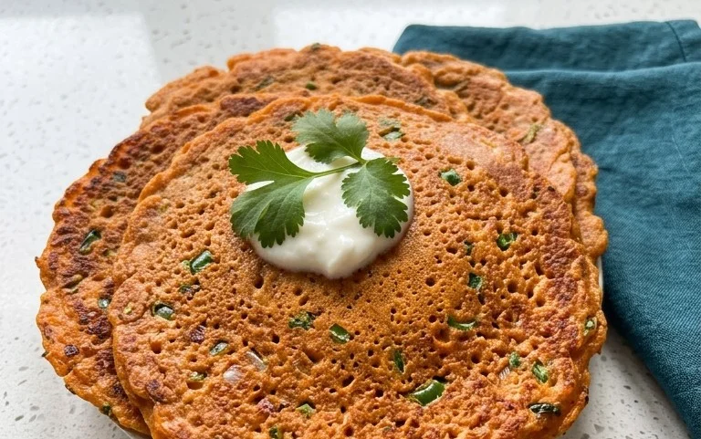 Masoor Dal Chilla | Savory Red Lentil Pancakes