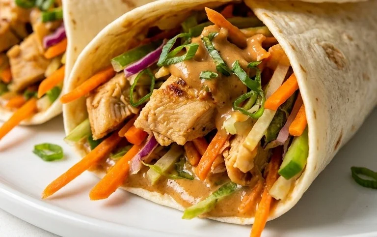 Thai Peanut Chicken Wraps