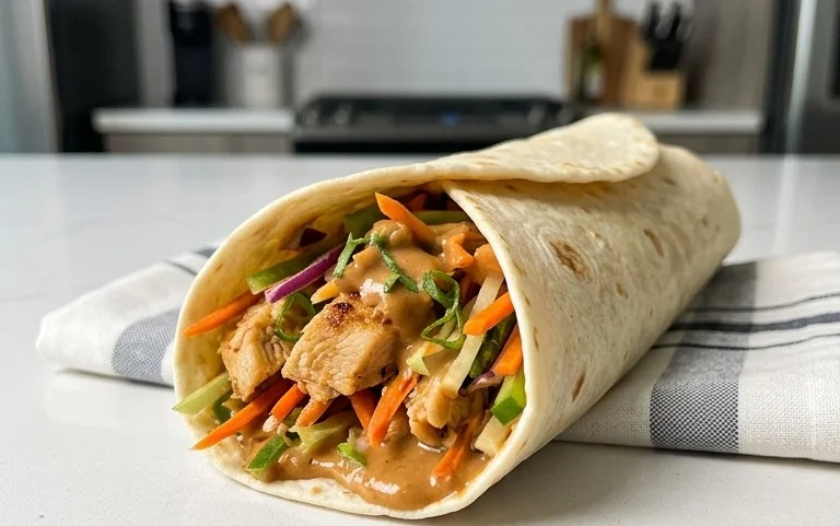 Thai Peanut Chicken Wraps