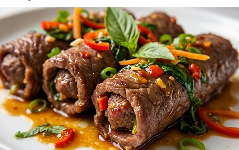 Thai Basil Beef Rolls