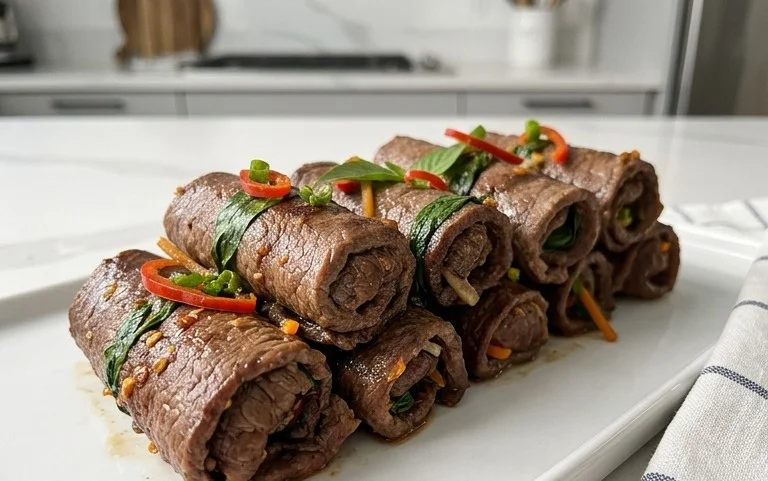 Thai Basil Beef Rolls