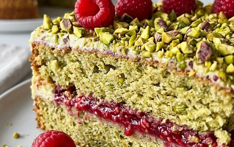 Pistachio Raspberry Cake