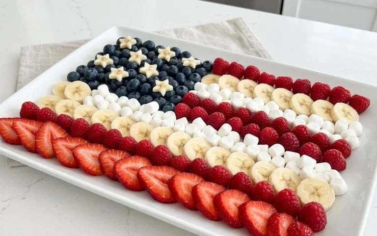 4th of July Fruit Platter Idea | How to Make an American Flag