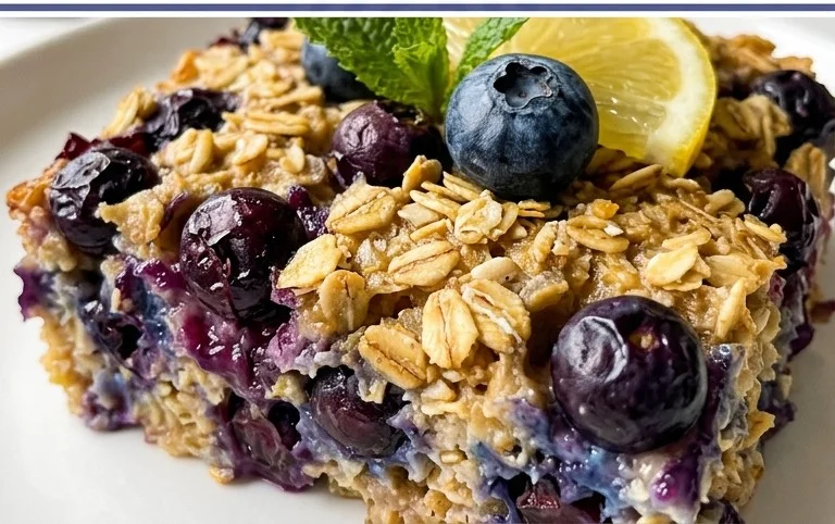 Lemon Blueberry Baked Oats
