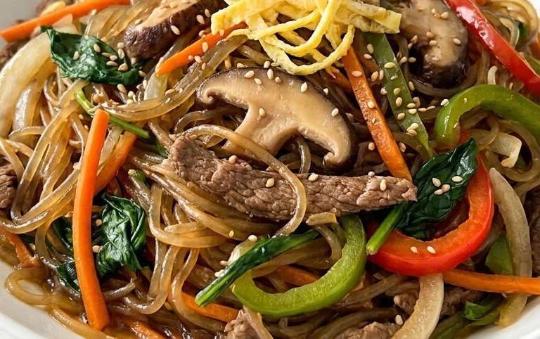 Japchae (Korean Glass Noodle Stir Fry)