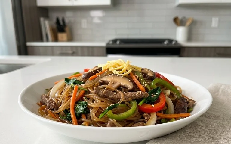 Japchae (Korean Glass Noodle Stir Fry)