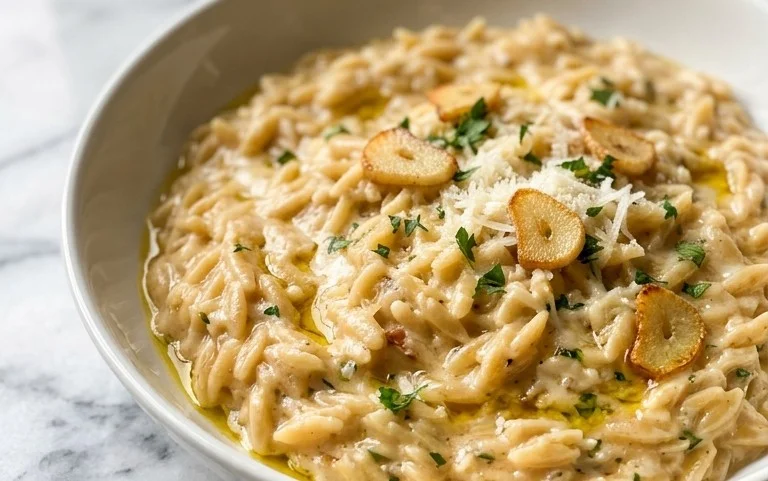 Creamy Garlic Parmesan Orzo