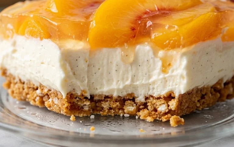 Peach Pretzel Salad Dessert