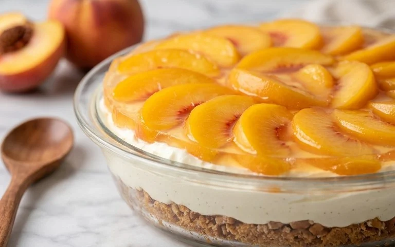 Peach Pretzel Salad Dessert